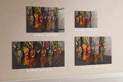 Magnetic board with spices on spoons design