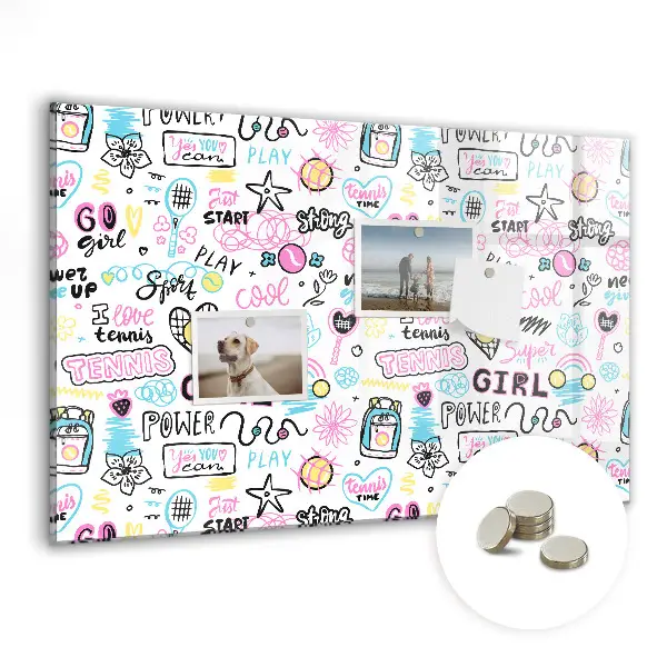 Magnetic glass dry erase board Graffiti
