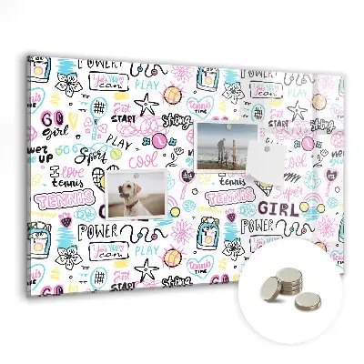 Magnetic glass dry erase board Graffiti