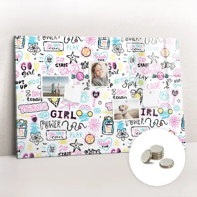 Magnetic glass dry erase board Graffiti