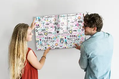 Magnetic glass dry erase board Graffiti