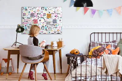 Magnetic glass dry erase board Graffiti