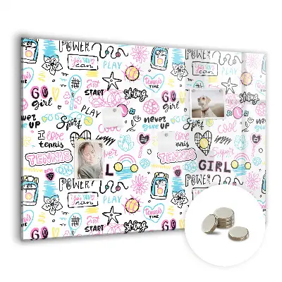 Magnetic glass dry erase board Graffiti