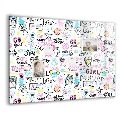 Magnetic glass dry erase board Graffiti