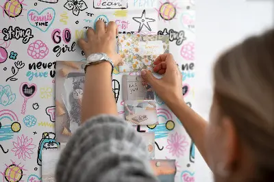 Magnetic glass dry erase board Graffiti