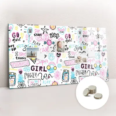Magnetic glass dry erase board Graffiti