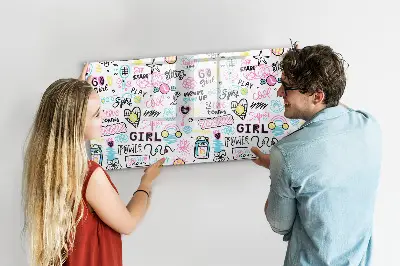 Magnetic glass dry erase board Graffiti