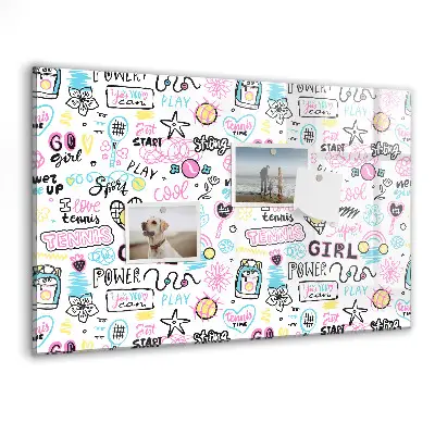 Magnetic glass dry erase board Graffiti