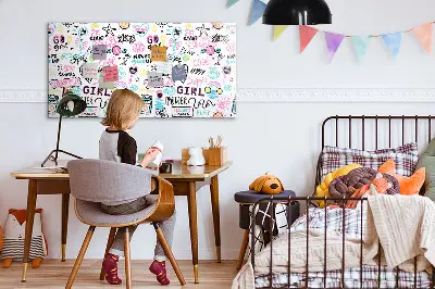 Magnetic glass dry erase board Graffiti