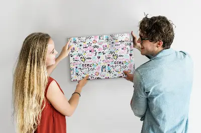 Magnetic glass dry erase board Graffiti