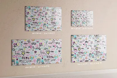 Magnetic glass dry erase board Graffiti