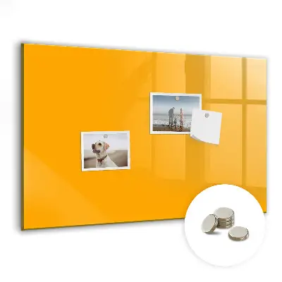 Magnetic glass dry erase board Golden yellow color