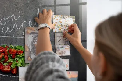 Magnetic glass dry erase board with Bon appetit inscription