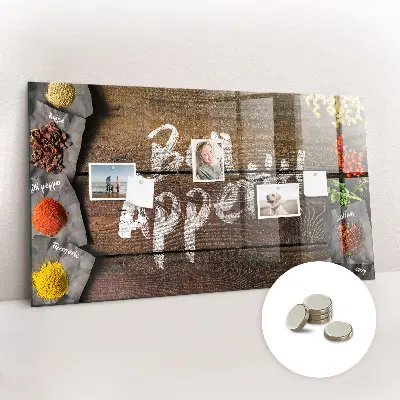 Magnetic wall board The inscription bon appetit