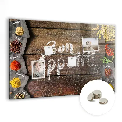 Magnetic wall board The inscription bon appetit