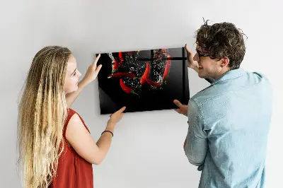 Magnetic glass dry erase board Peppers in water