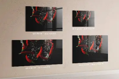 Magnetic glass dry erase board Peppers in water