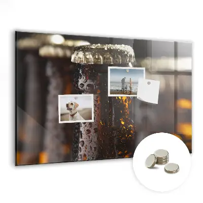 Magnetic glass dry erase board Glass bottles