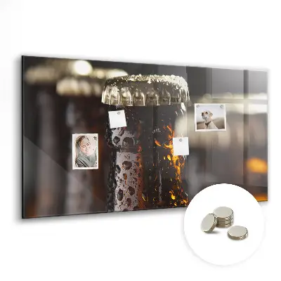 Magnetic glass dry erase board Glass bottles