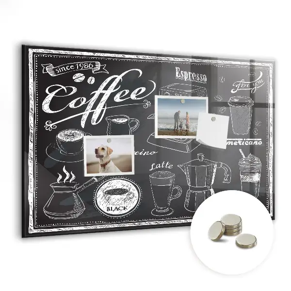 Magnetic wall board for coffee machines