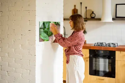 Magnetic wall board with basil leaves design