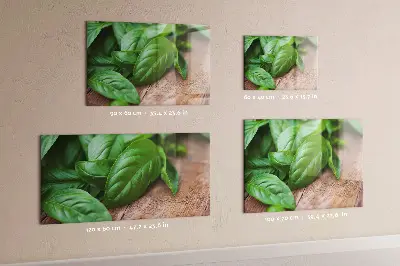 Magnetic wall board with basil leaves design
