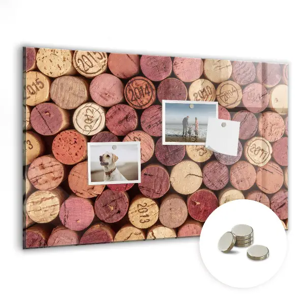 Magnetic wall board for wine corks
