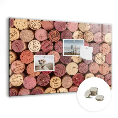 Magnetic wall board for wine corks