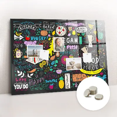 Abstract inscriptions magnetic glass dry erase board