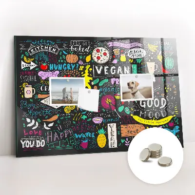 Abstract inscriptions magnetic glass dry erase board