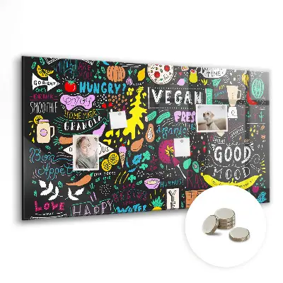 Abstract inscriptions magnetic glass dry erase board
