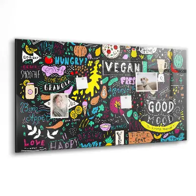 Abstract inscriptions magnetic glass dry erase board