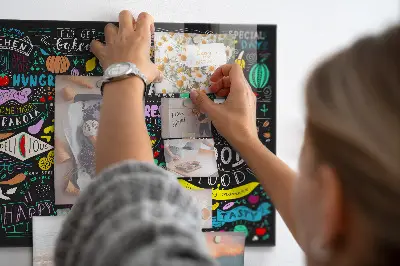Abstract inscriptions magnetic glass dry erase board