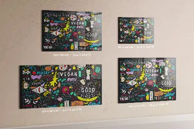 Abstract inscriptions magnetic glass dry erase board