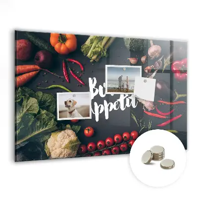 Magnetic wall board Bon appetit inscription