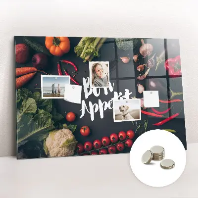 Magnetic wall board Bon appetit inscription