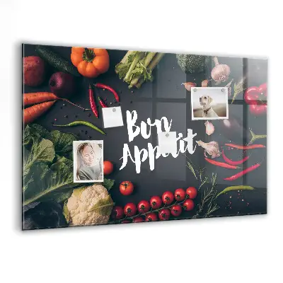 Magnetic wall board Bon appetit inscription