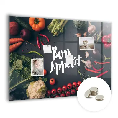 Magnetic wall board Bon appetit inscription