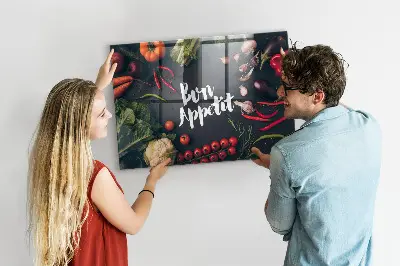Magnetic wall board Bon appetit inscription