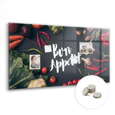 Magnetic wall board Bon appetit inscription