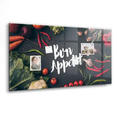 Magnetic wall board Bon appetit inscription