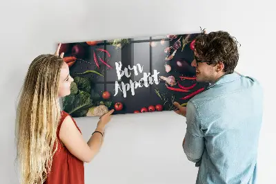 Magnetic wall board Bon appetit inscription