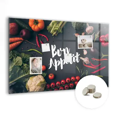 Magnetic wall board Bon appetit inscription