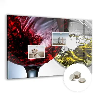 Wine Glass Design Magnetic Board