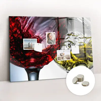 Wine Glass Design Magnetic Board