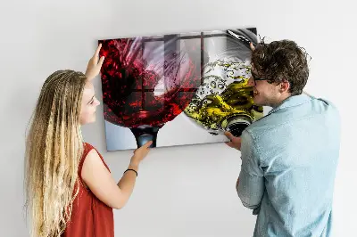 Wine Glass Design Magnetic Board