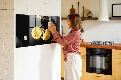 Magnetic Glass Dry Erase Board with Lemons Design