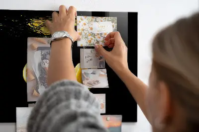 Magnetic Glass Dry Erase Board with Lemons Design