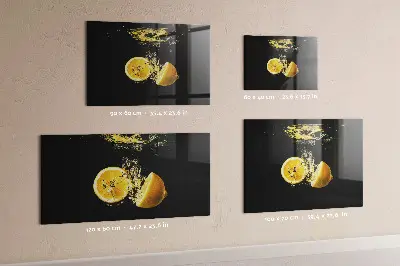 Magnetic Glass Dry Erase Board with Lemons Design