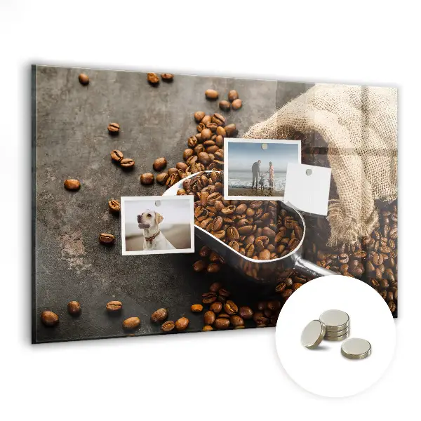 Magnet board with fresh coffee bag design